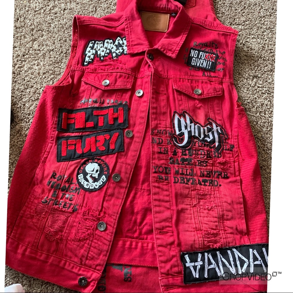 Jean set red denim